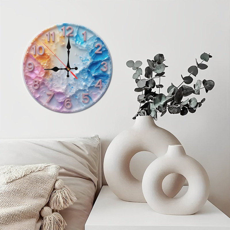 Horloge texturée pastel