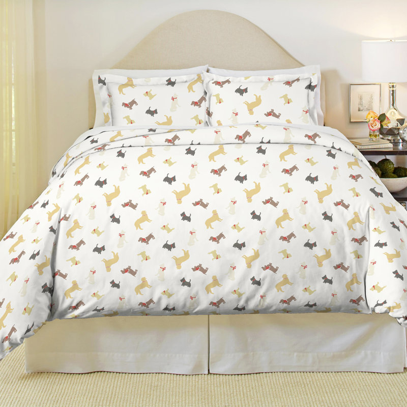 Holiday Dogs Heavy Weight Cotton Flannel King/California King Duvet Set
