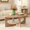 Lamanuel Cross Legs Oval Coffee Table with Wood Grain Top For Living Room