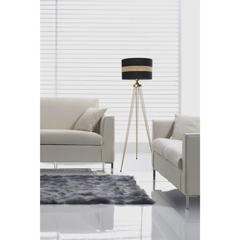 Luro Elegant Copper Floor Lamp, 61.0 inches Tall | 100% Metal Construction, Tumbled Coating, E 27 Socket (Max 60 W) | On/Off Switch Button on Cable | Perfect for Living Room, Bedroom & Office Decor