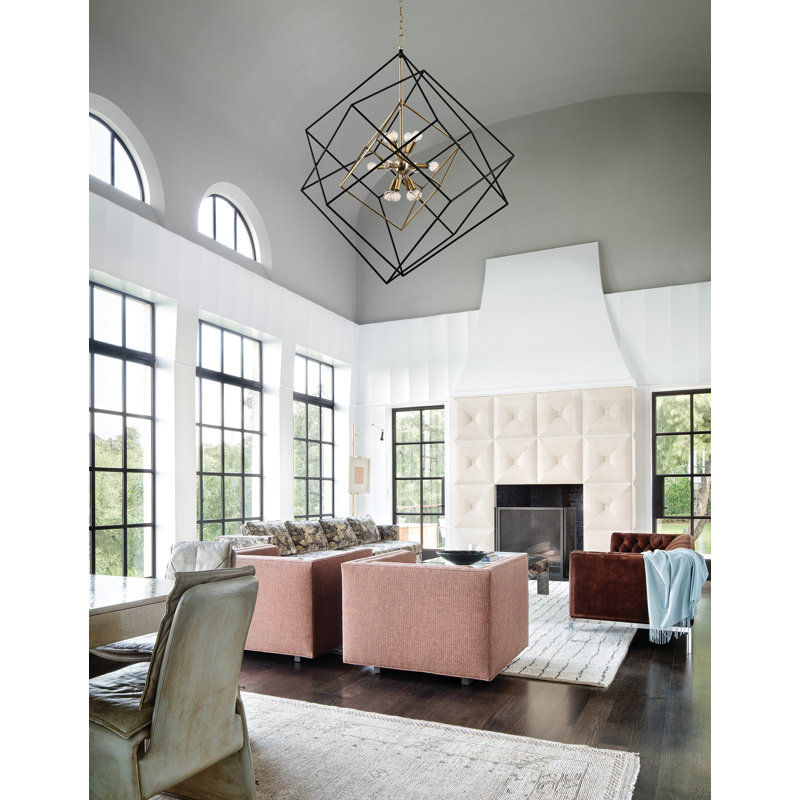 Roundout 12-Light Foyer Pendant, Polished Nickel