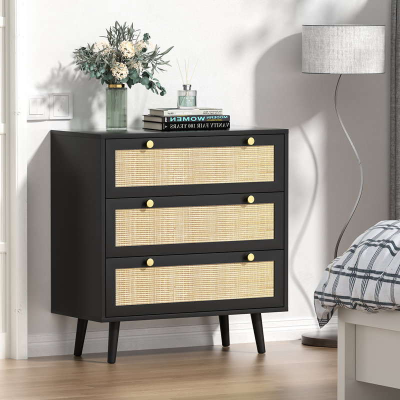 Commode 3 tiroirs Claymore, Noir