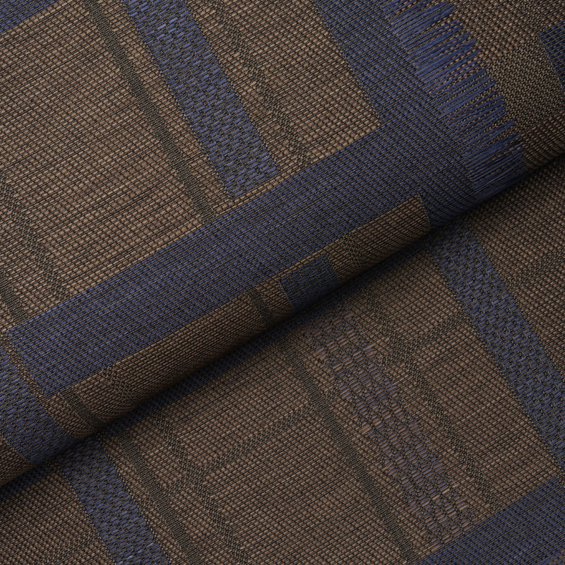 Schumacher x Patterson Flynn Axel Plaid Wallpaper, Navy/Espresso