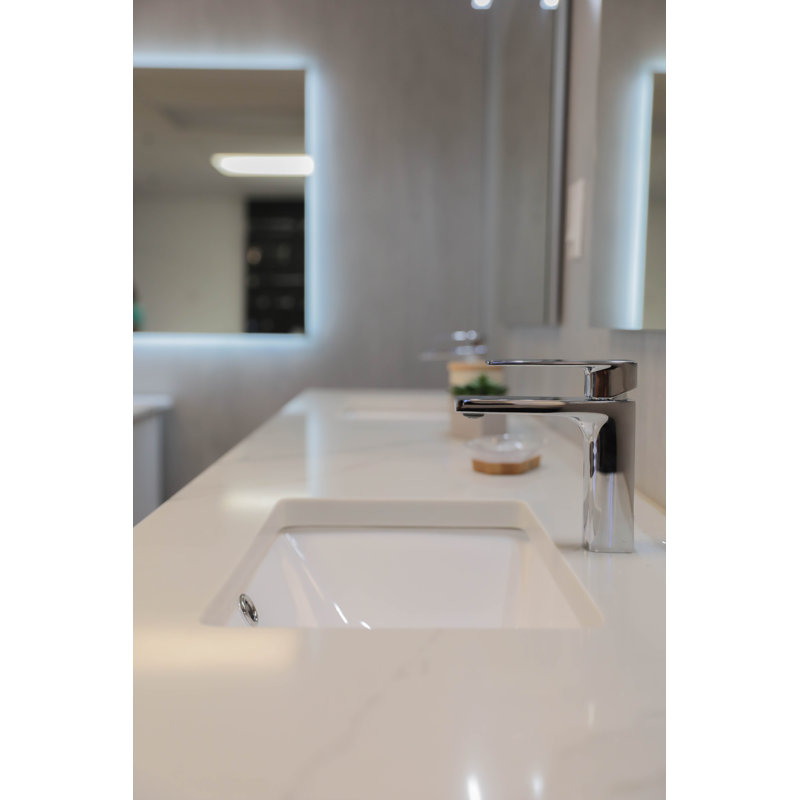 Ensemble de meuble-lavabo double 64 po Ariyannah, Bleu marine