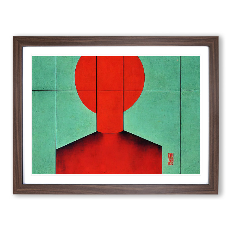 Spectacular Modern Abstract Art - Framed Print, 25cm H x 34cm W x 2cm D, Walnut