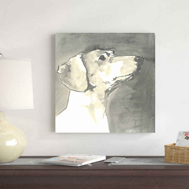 Peinture sépia moderne par un chien très moderne - Toile tendue, H 20 po x l 20 po