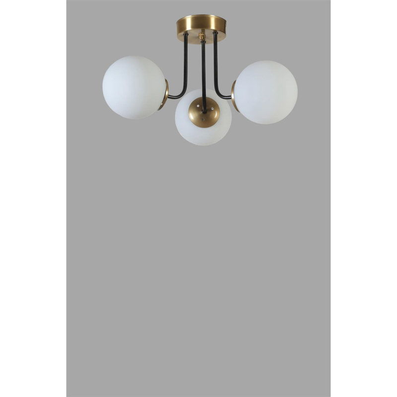 Chandle Flush Mount, Gold/White