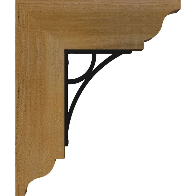 Triple support de fer Galveston, H 16 po x P 13 1/2 po, Cèdre rouge de l'Ouest l 4 po x T 4 po (sciage br