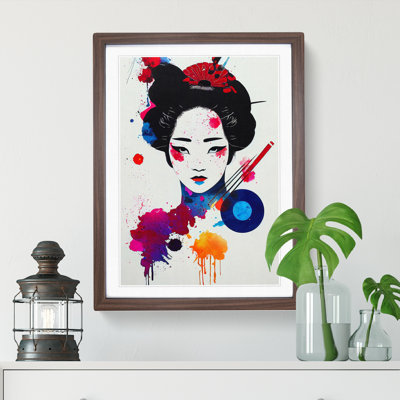 XV1022-4087X Splashed Geisha No.2 1 Piece Single Picture Frame Painting
