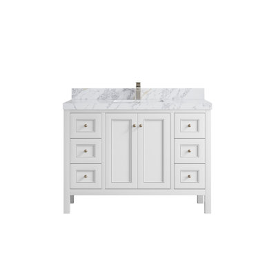 Nashville 48 In. W X 22 In. D Single Sink Bathroom Vanity In White 