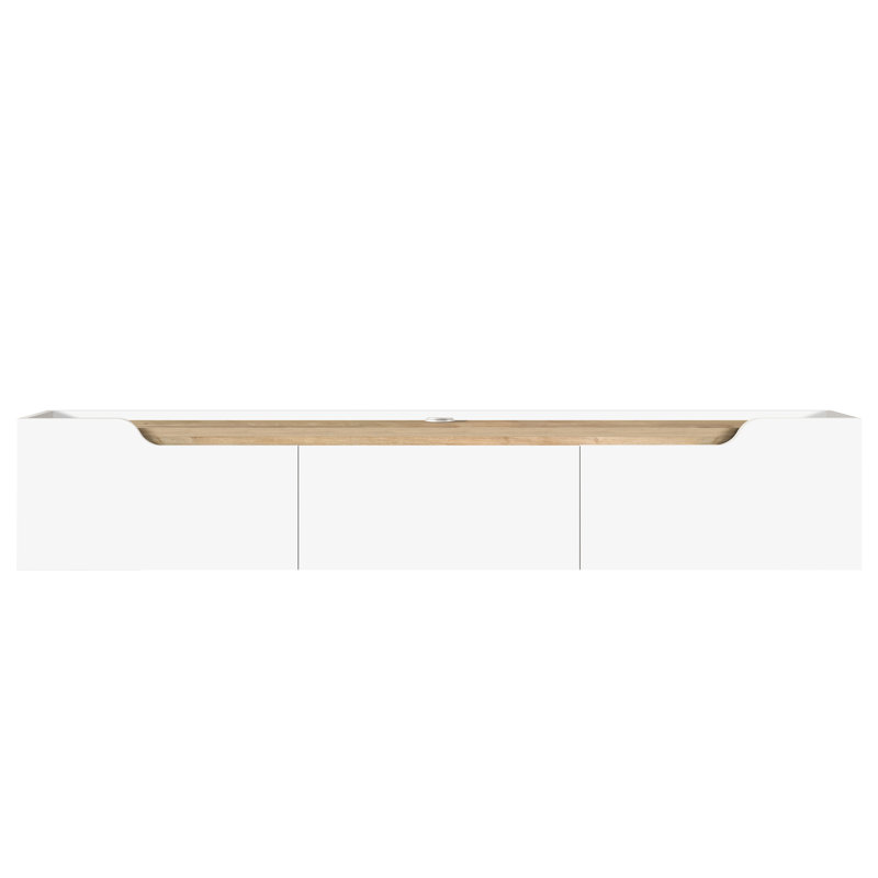 TV Stand for TVs up to 78", White/Oak Wood