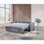 Canapé-lit convertible en lin 69 po avec ports USB, prises de courant, poches, coussins, capitonnage