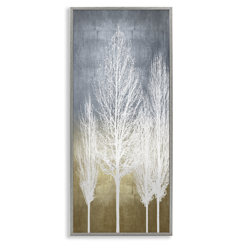 «Tall Tree Silhouettes Abstract White Forest Over» par - impression, Estampe numérique Farmhouse, H 30 po x l 13 po