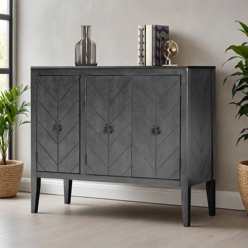 Console de rangement avec buffet 37,02 po, Gris
