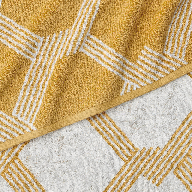 Ensemble de 6 serviettes en mélange de coton, Ocre