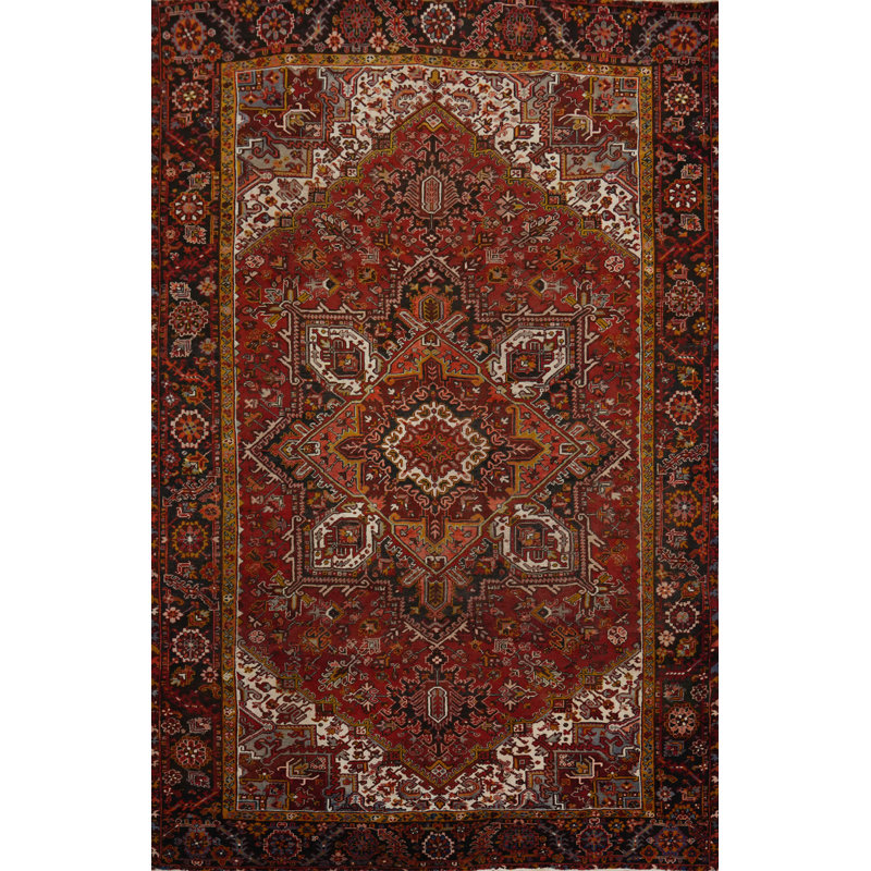 Tapis oriental traditionnel rétro en laine 8 x 11