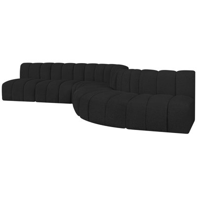 Hrishaan Upholstered Curved Sectional Reversible