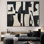 Très grand imprimé mural d'art en tissu - Motif géométrique abstrait noir et blanc, décor minimaliste moderne pour le salon ou la chambre à coucher - «Assemblage requis du cadre (cadre non fini)»