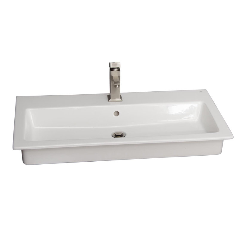 Barclay Harmony 18.87'' White Vitreous China Rectangular Bathroom Sink with Overflow, Single