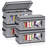 Stackable Hat Organzier For Baseball Caps, 4 PCS Hat Storage Boxes For Closet Hold 60 Caps With Cardboard, Grey