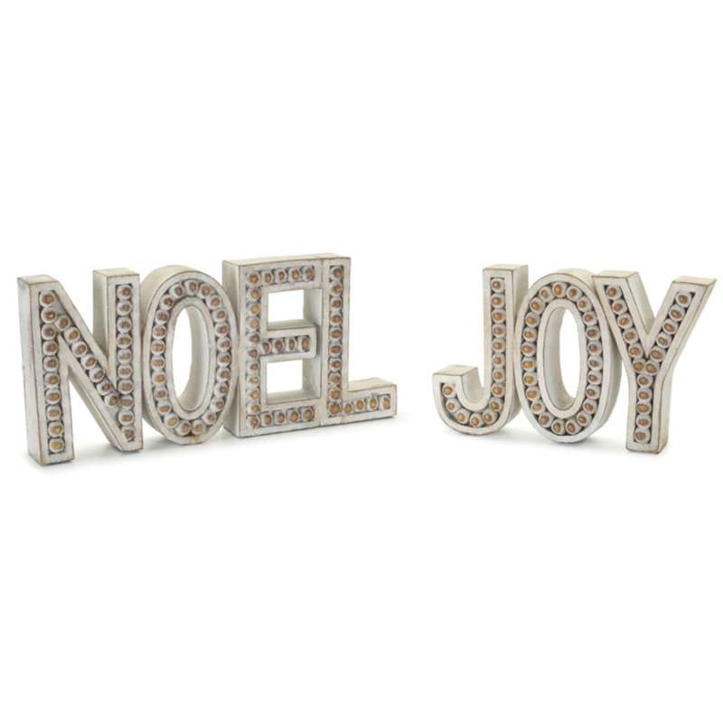 Noel And Joy (Set Of 2) 4.5"H Resin