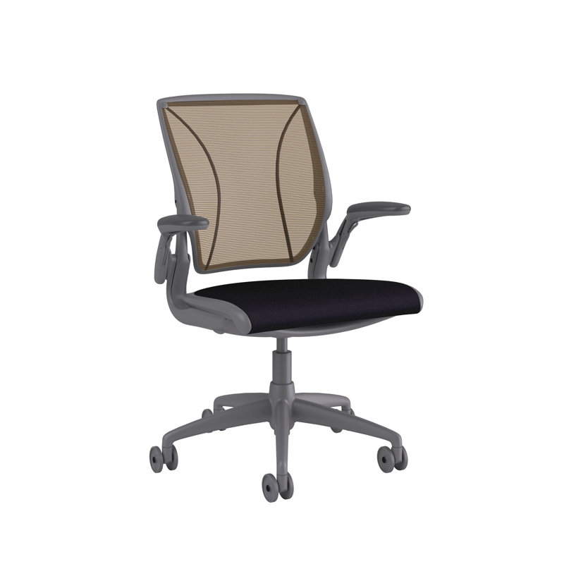Mesh Task Chair, Gray, Pinstripe/Silver, Pinstripe/Silver