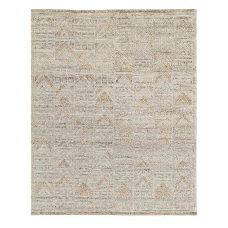 Scandinavian Wool Geometric Area Rug, Rectangle 9' x 12'