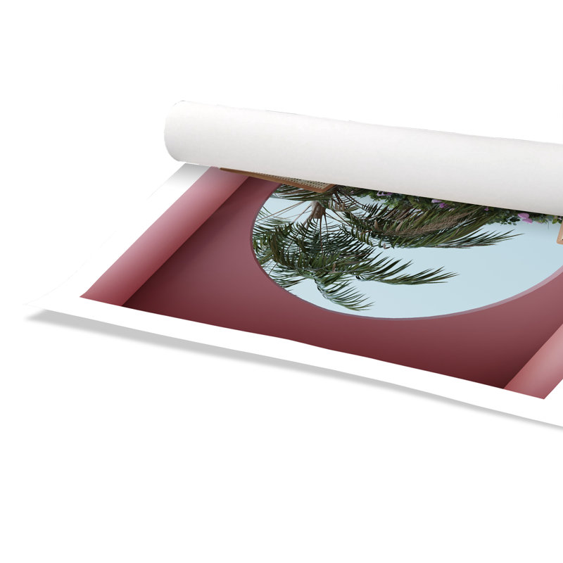 «Pink Tropical Vibes» encadrée par Swati B Print, Pas de tapis, H 15,5 po x l 12,5 po, Toile avec cadre flottant espresso