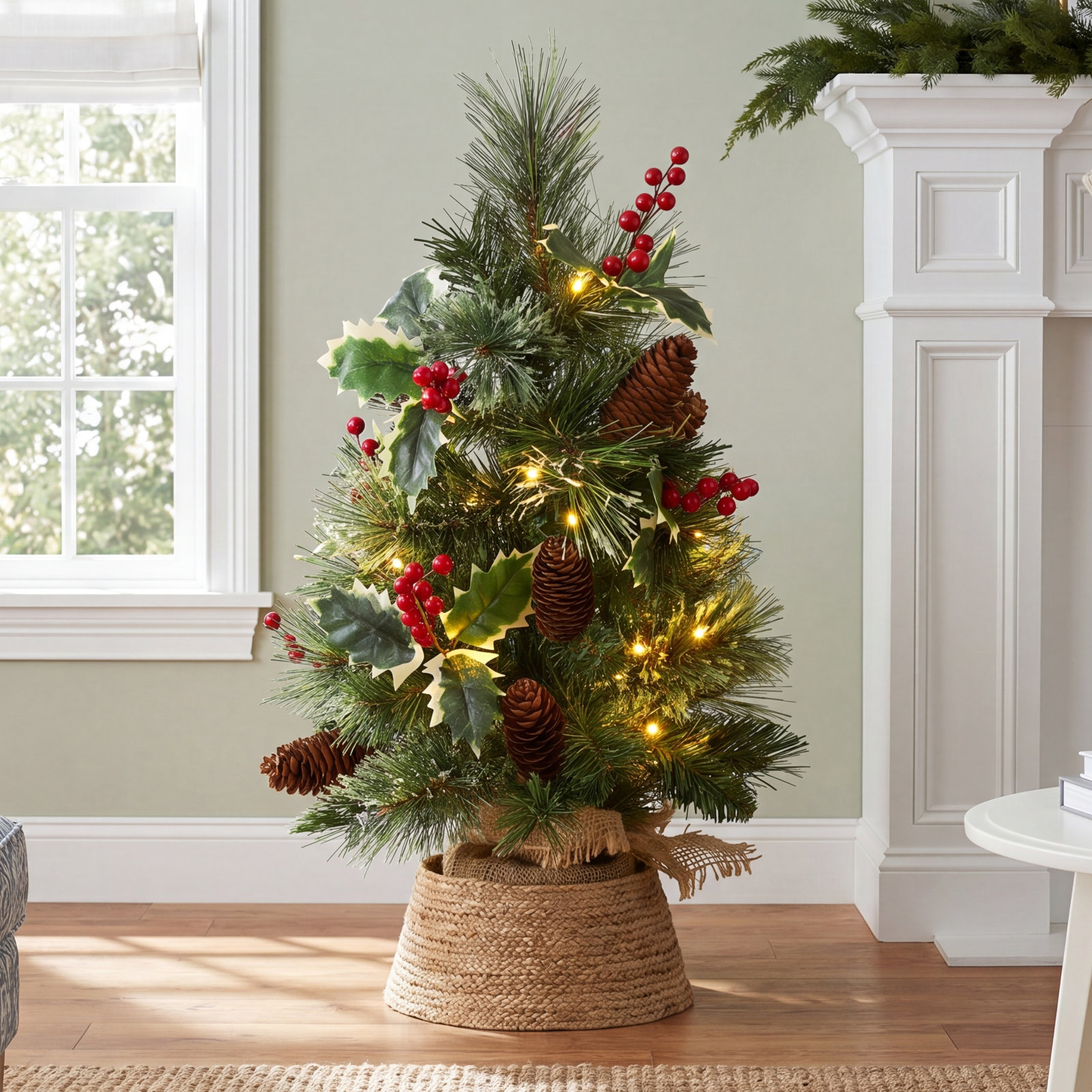 18' Lighted Artificial Pine Christmas Tree