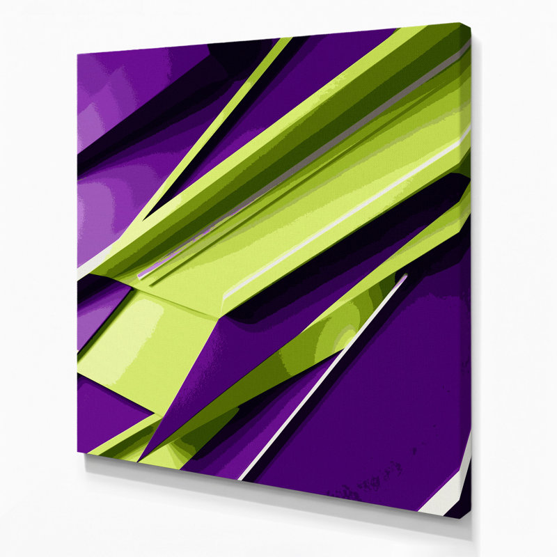 «Geometric Abstraction 49», art mural sur toile mauve, H 12 po x l 12 po