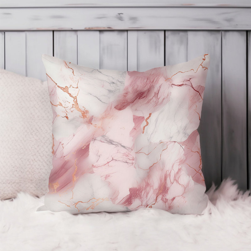Abstract Pink Marble Geode Crystal IV Modern, 20"H x 20"W