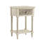 Table de chevet ronde sculptée de 45,7 cm de large avec un tiroir et une tablette ouverte-1014825967