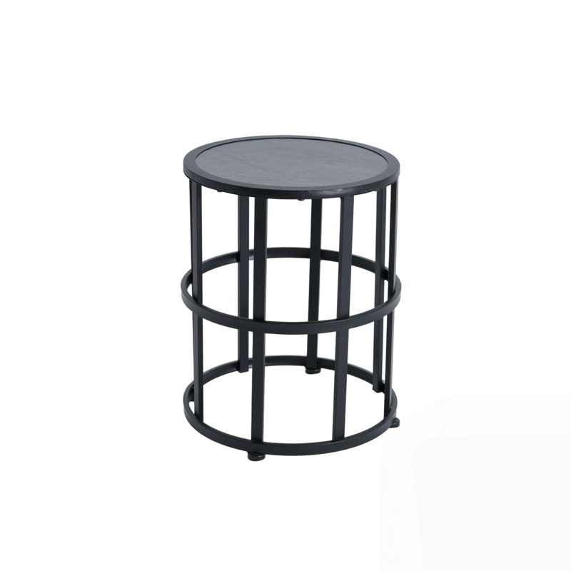 Ceramic Tile Side Table with Powder Coated Iron Frame