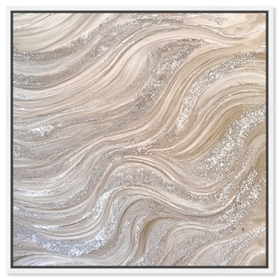 Silver Waves I Canvas Minimalist Abstract by Art Remedy