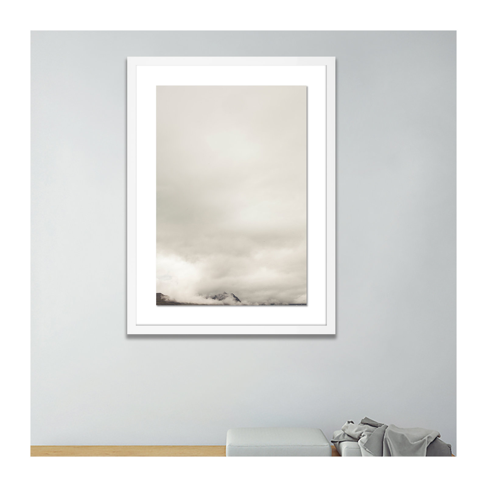 Clouds 11 by Riley Ryan, White, 48" H x 34" W x 2.5" D