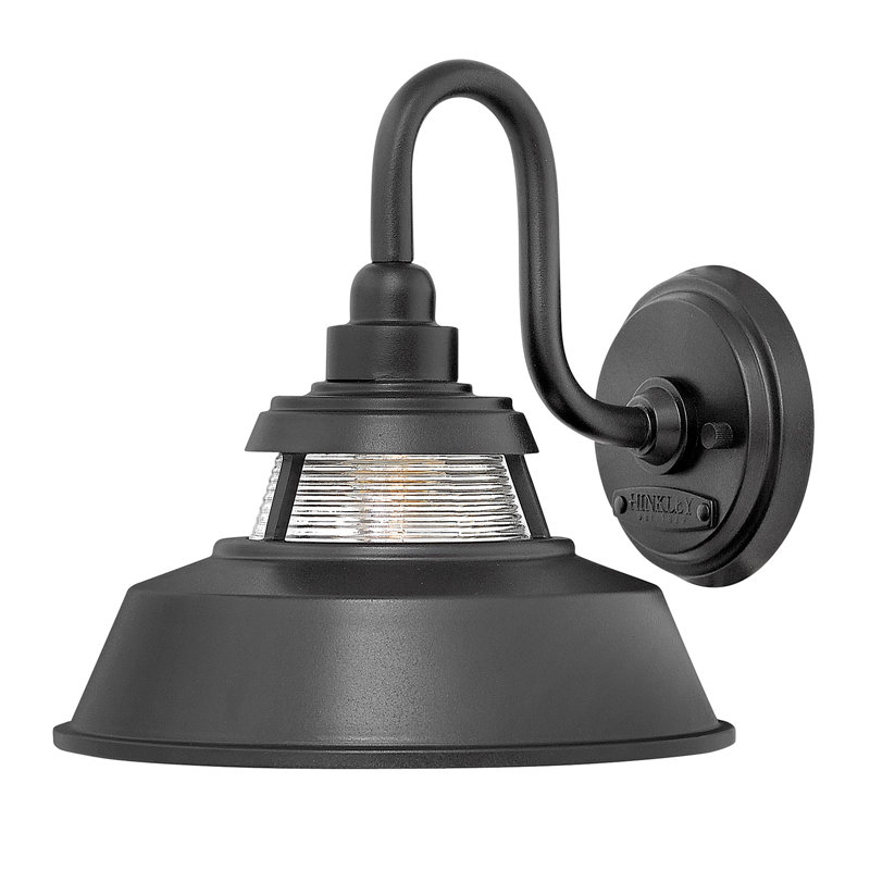 Troyer 1-Light Outdoor Wall Lantern, Black, 10" H x 10" W x 10" D