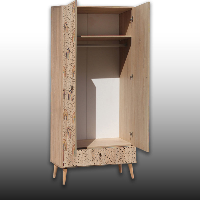 Pieds en bois avec garde-robe à imprimé numérique UV