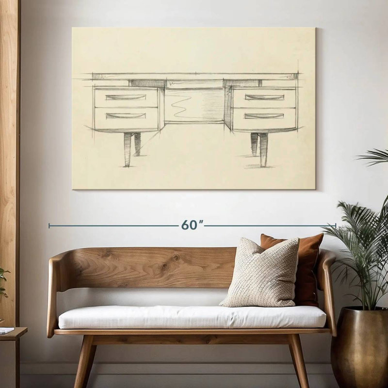 Kerner Mid Century Furniture Design IV, H 34 po x l 51 po