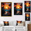 Orange et noir, paysage tropical, coucher de soleil, paysage abstrait-653137435-653137899