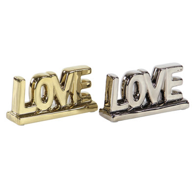 Porcelain Ceramic Love Multi Colored Decorative Sign Set