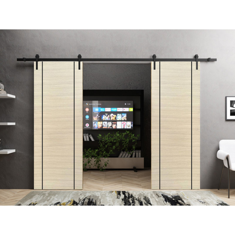 Porte de grange en bois massif massif, 56 po x 96 po