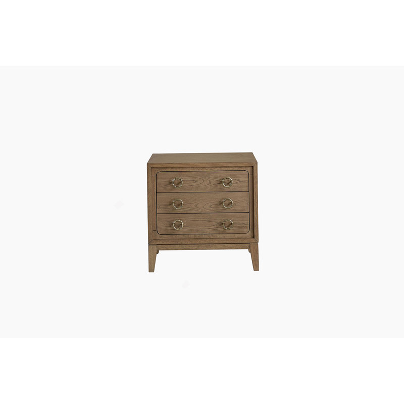 Table de chevet 3 tiroirs avec finition USB au lait