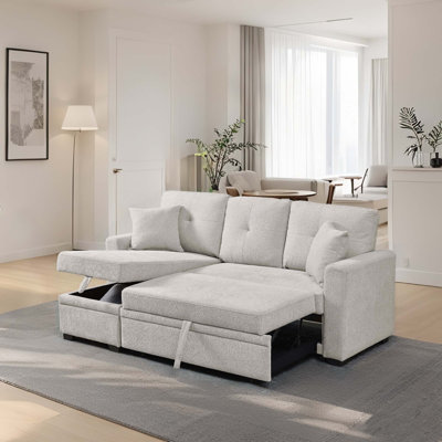 Canapé-lit modulaire réversible moderne avec méridienne de rangement droite