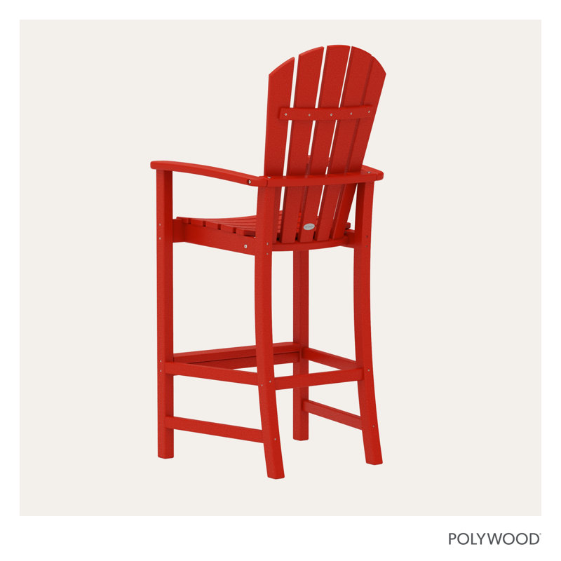 POLYWOOD Palm Coast Bar Chair, Sunset Red