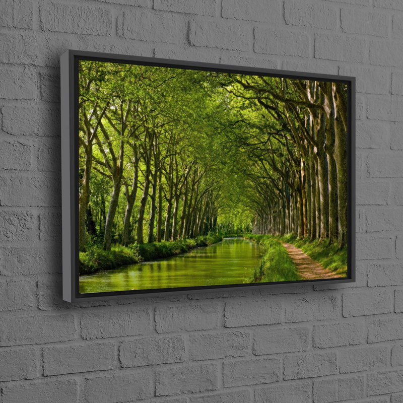Print on Canvas, Framed Print without Mat, 80 cm H x 110 cm W, Black
