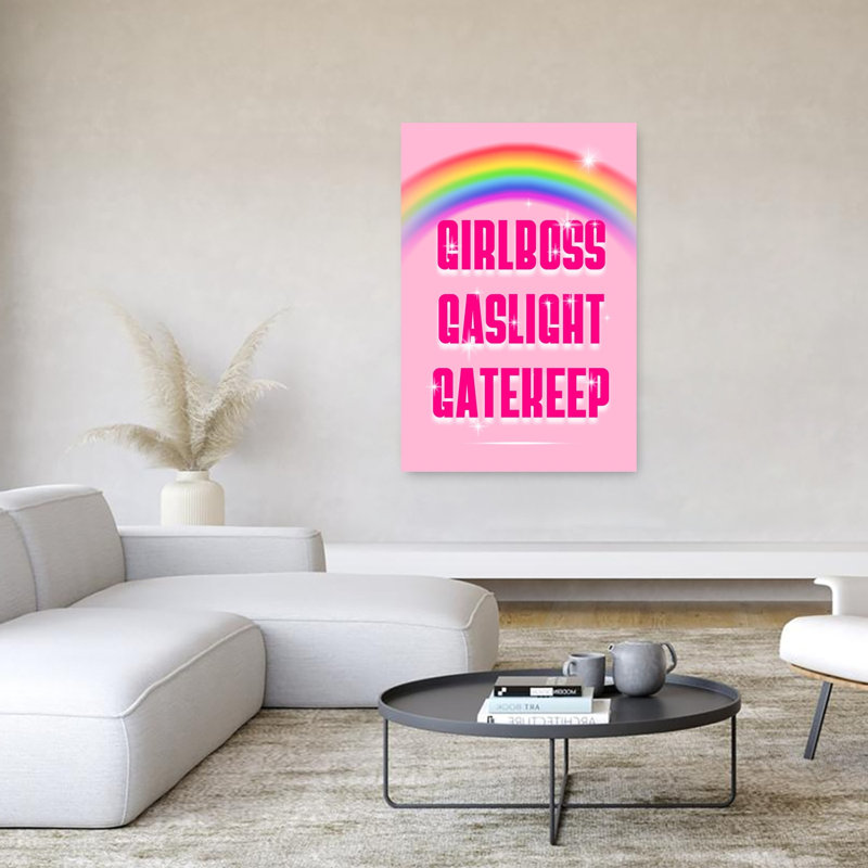 «Girlboss Gaslight Gatelight Modern Vibrant Abstract Landscape Nature», reproduction d'art, 60" H x 40" W