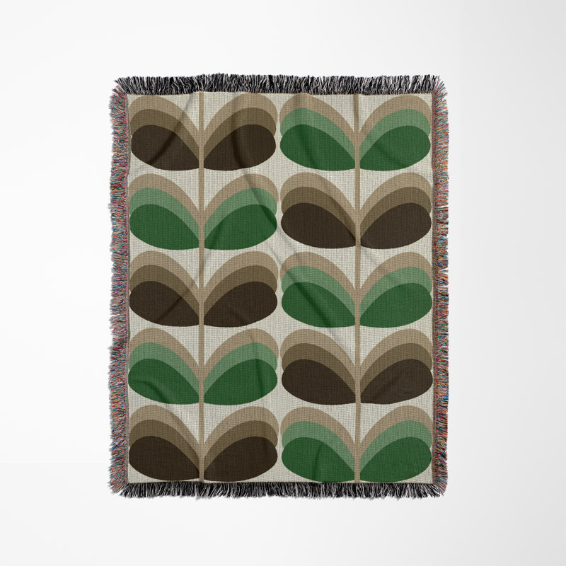 Jeté en mélange de coton rétro, L 60 po x l 60 po, Vert