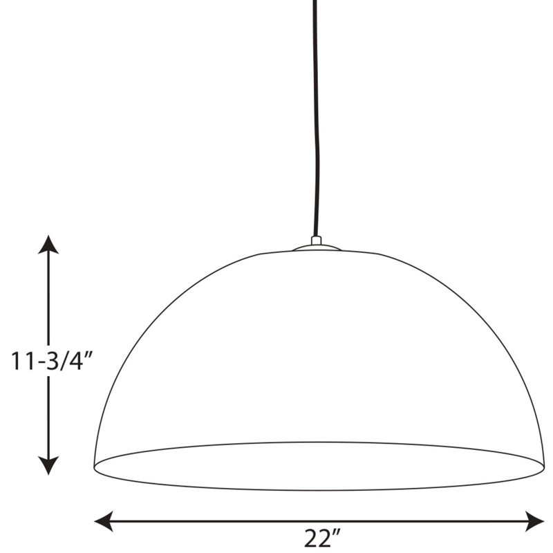 Angeni 1 - Light LED Single Pendant, 11.75" H x 22" W x 22" D, White