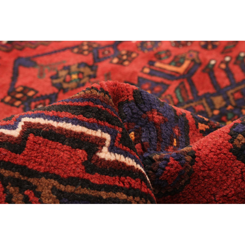 Tapis rouge unique noué à la main 4 pi 4 po x 7 pi 0 po Andelz