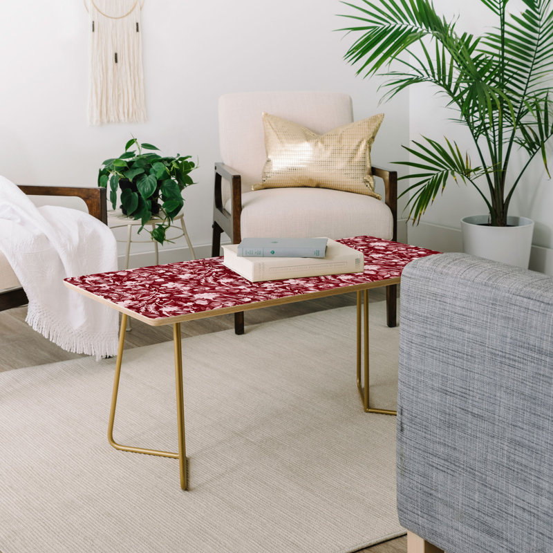 Table basse floral winter, Or